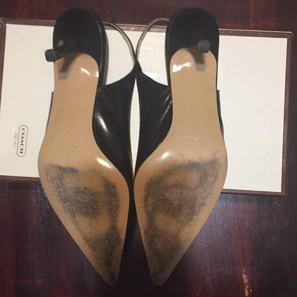 Black 8.5 Coach Alena Kid Leather medium width.